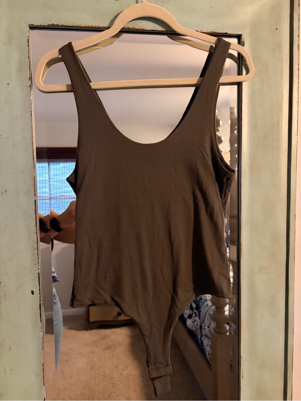 Essential Scoop Neck Brown Bodysuit